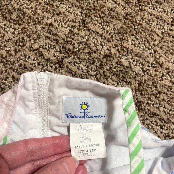 Florence Eiseman EUC Pastel Seersucker dress and bloomers set size 18m - Picture 6 of 6